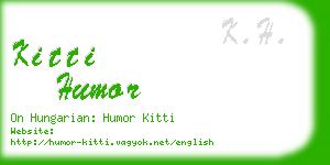 kitti humor business card